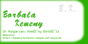 borbala kemeny business card